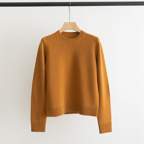 Max Mara Versatile Round - neck Cashmere Blend Sweater in Subtle Colors (Yellow, Pink, Blue & Camel)