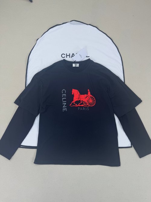 Celine Celin Long-Sleeve Shirt with Fine Detailing