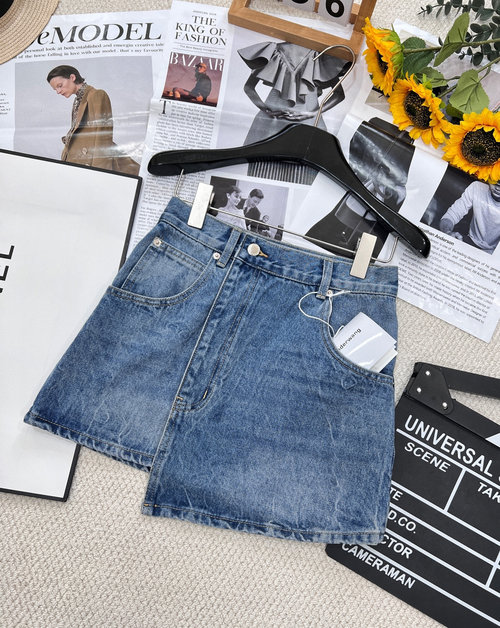 Alexander Wang Vintage Denim Wrap Skirt with Five-pocket Design