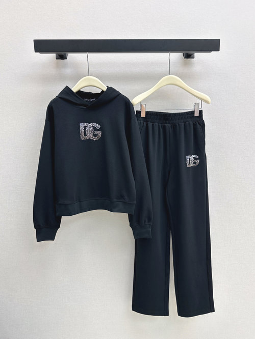 Dolce & Gabbana Logo Letter Gold Foil Decorated Casual Suit for Sophisticated Outings