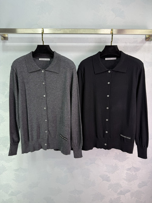 Alexander Wang Polo Collar Knitted Long Sleeve Cardigan, Elegant and Cozy