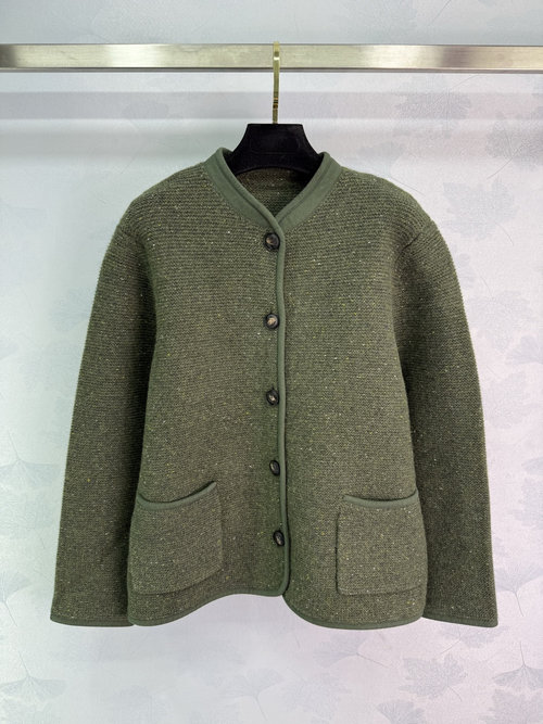 Loro Piana Textured Knit Jacket with Single-Breasted Buttons and Soft Wool