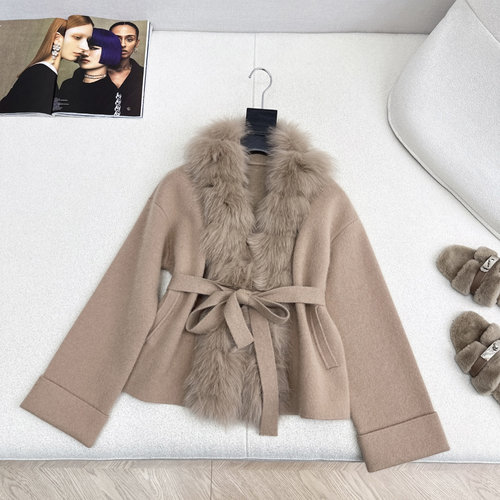 Fendi Fox Fur Accented Knit Coat, Comfortable yet Chic