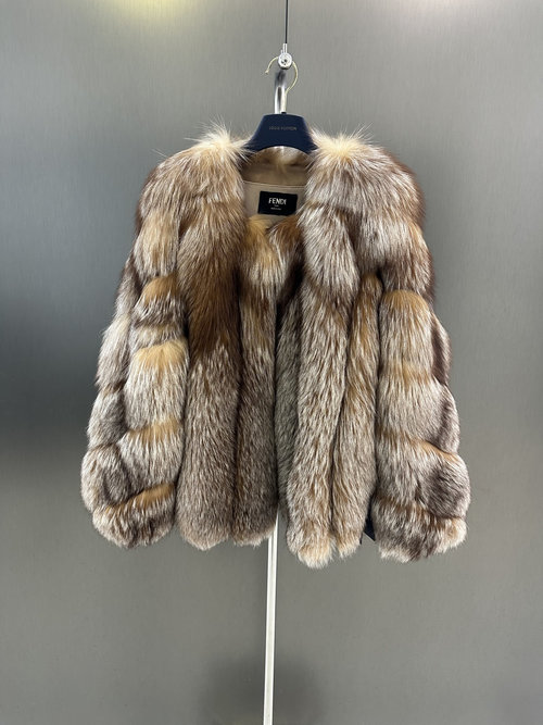 Fendi High-Quality Finnish Red Fox Fur Coat with Custom Satin Lining