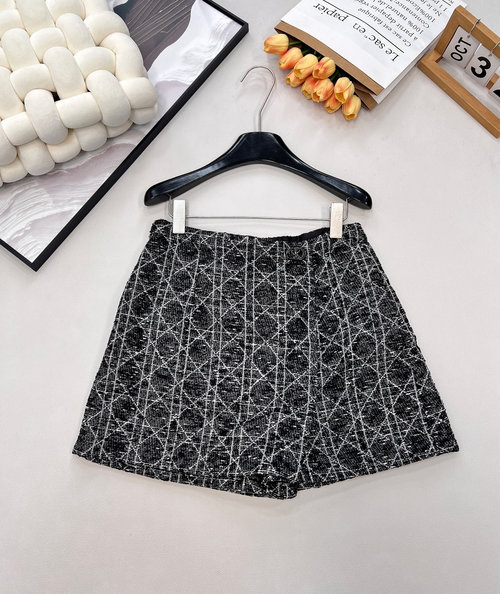 Dior Cannage Tweed Trouser Skirt, Elegant for Any Occasion