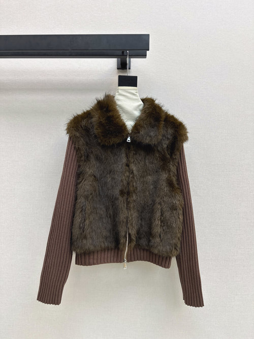 Fendi Fox Fur Collar Detachable Sleeve Coat