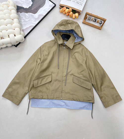 Loewe Detachable Collar Totem Logo Windbreaker Jacket