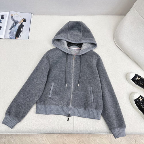 Thom Browne Woolen Casual Stylish Hooded Baseball Jacket