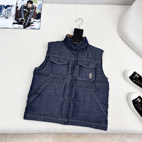 Moncler Exclusive Denim Collar Down Jacket, Elegant and Fashionable