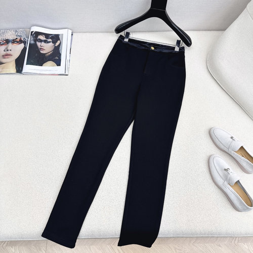 Loro Piana Versatile Fleece - Lined Black Elastic Leggings