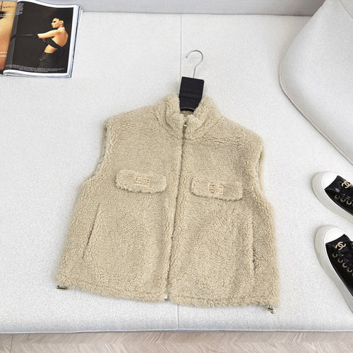 Fendi Teddy Fleece Collared Layering Vest