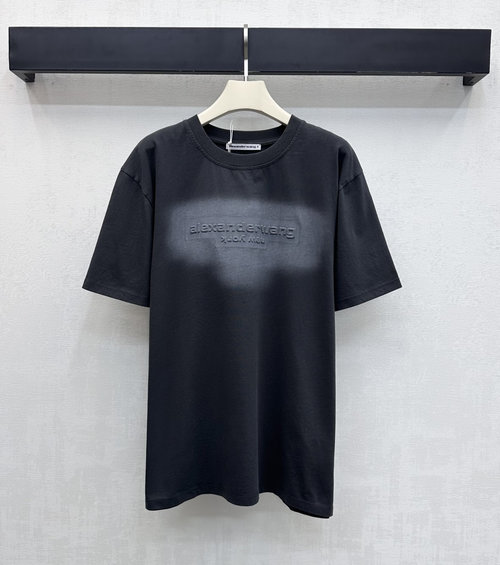 Alexander Wang Dyed Logo Regular Round Neck Short-Sleeved Cotton T-Shirt