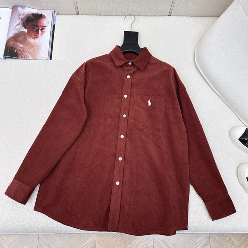 Polo Ralph Lauren Loose Corduroy Shirt with Pony Logo, Two Colors