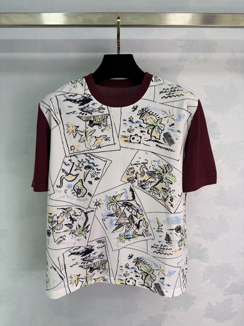 Loro Piana Stylish Hand-Painted Jacquard Top for Casual Outings