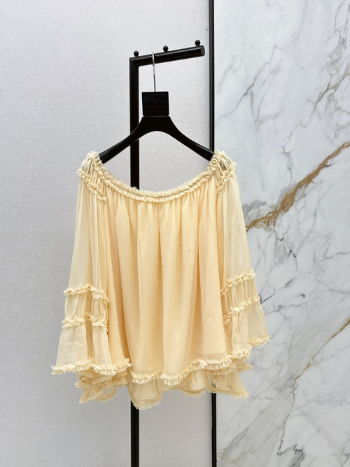 Zimmermann Spring Vacation One-Shoulder Silk Top with Graceful Print