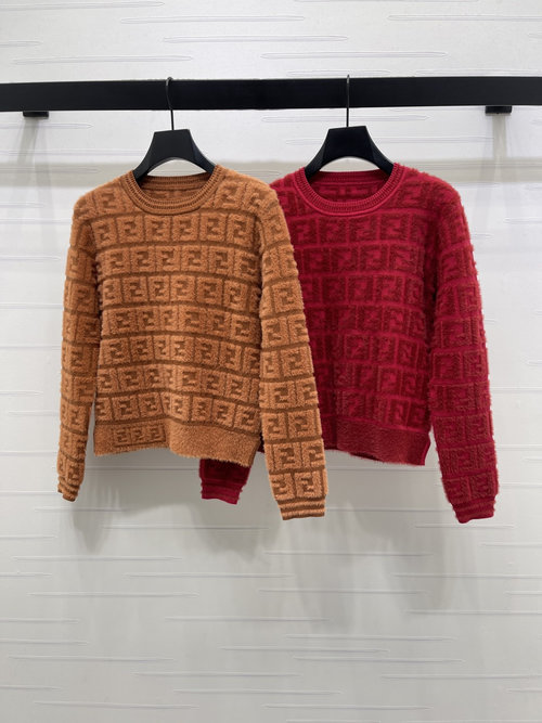 Fendi Premium Jacquard Pullover Long Sleeve Sweater