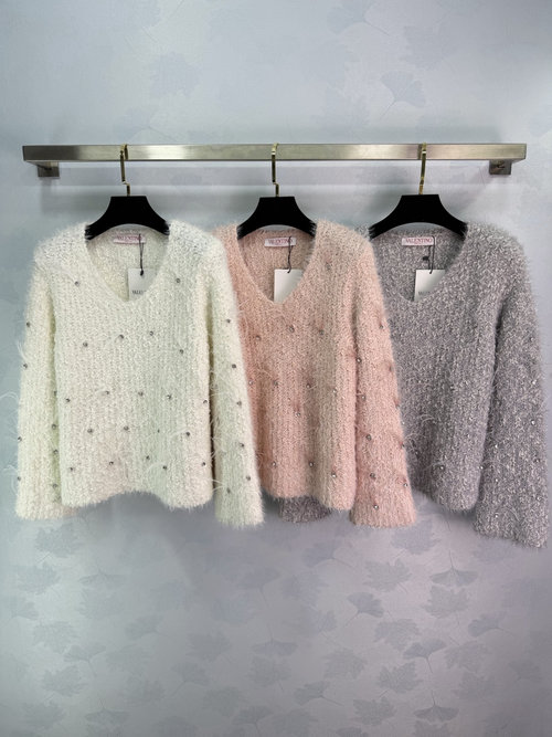 Valentino Soft Beaded Knit Top, Versatile for Any Occasion