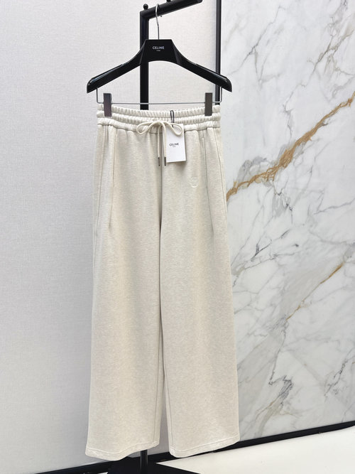 Celine Elastic Waist Straight-Leg Casual Pants with Good Texture