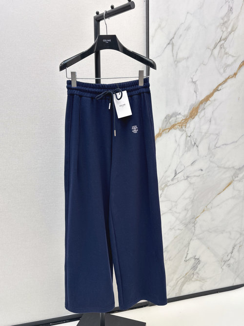 Celine Elastic Waist Straight-Leg Casual Pants with Good Texture