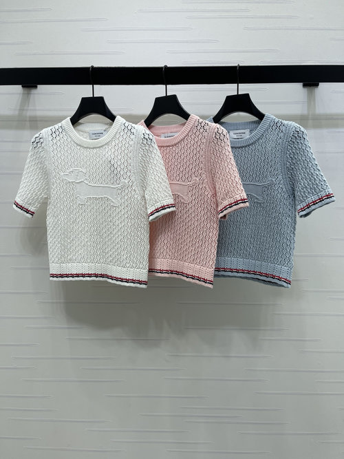 Thom Browne Hollowed Knit Short Sleeve for Daily Wear