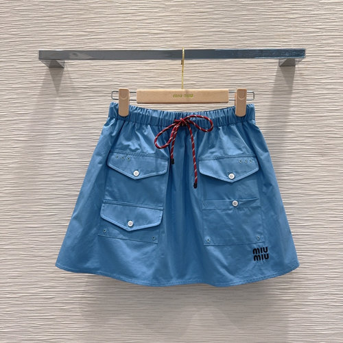 Miu Miu Elegant Knitted Blouse and Skirt Set