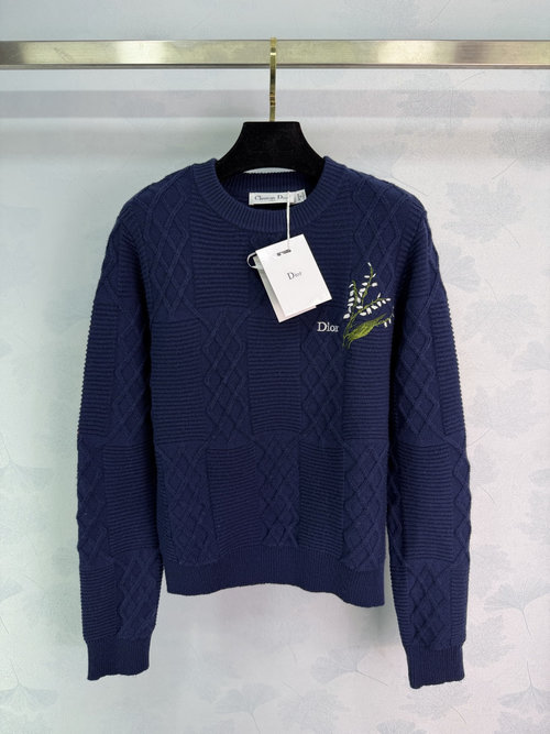 Dior Spring Collection Knit Top with Lily and CD Logo