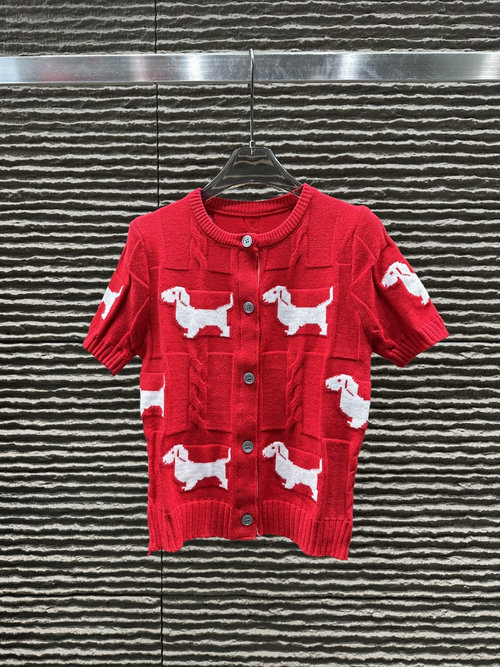 Thom Browne Jacquard Puppy Knitted Short Sleeve