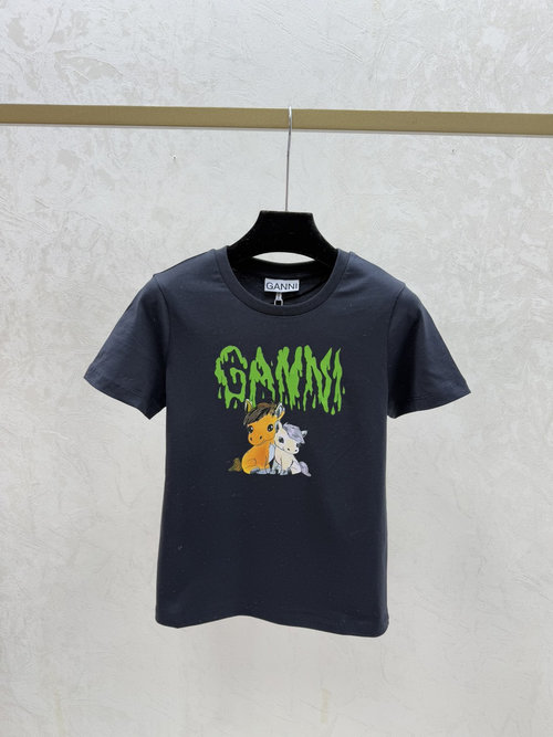 Ganni Early Spring Color-Blocked Pony Knit Top