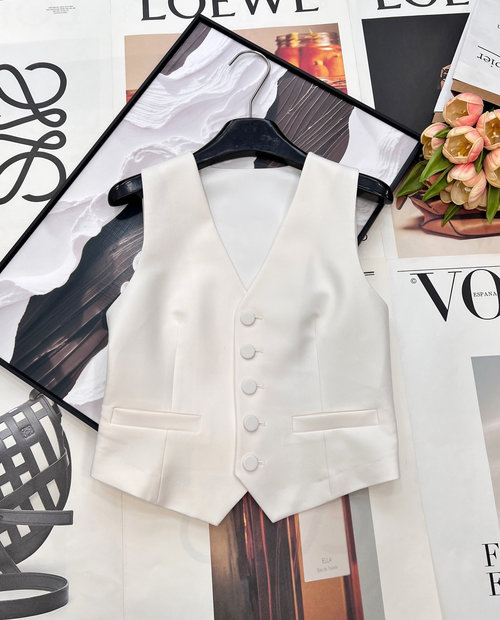 Dior Timeless V-Neck Wool Blend Waistcoat