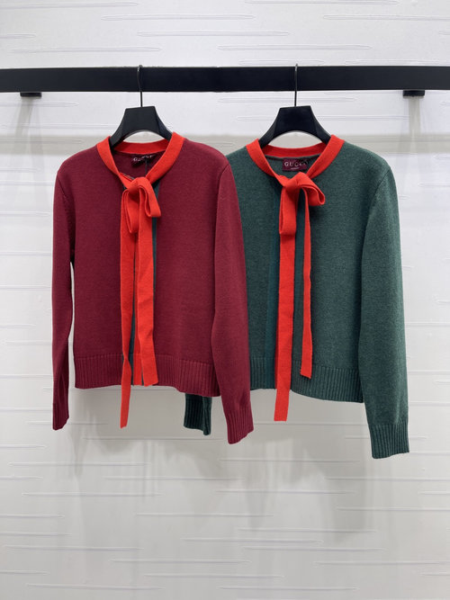 Gucci High-end Knit Long-sleeved Sweater with Contrasting Straps