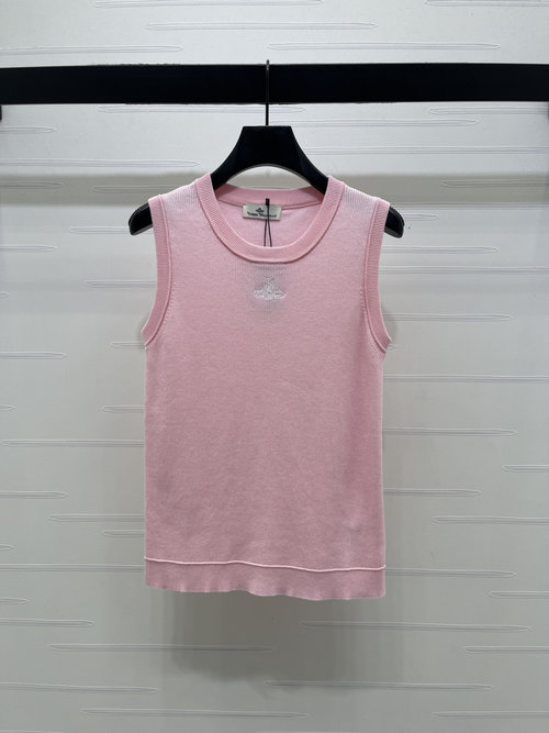 Vivienne Westhood Elastic Saturn Embroidery Knit Vest for Daily