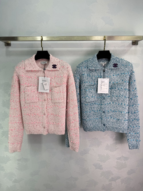 Chanel Sequined Tweed Knit Cardigan, Sweet and Sophisticated Style