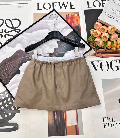 Alexander Wang Elastic Waist Half Skirt with Logo in Minimalist Style