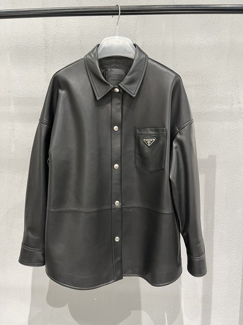 Prada Prada - inspired Sheepskin Shirt: Loose and Versatile