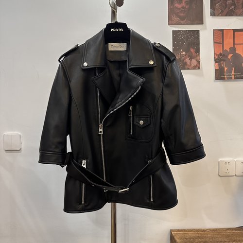 Dior Stylish and Versatile Leather Jacket for Outerwear