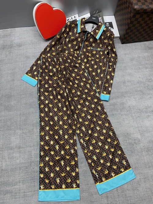 Fendi Imported Spliced Letter Jacquard Suit with Great Fit