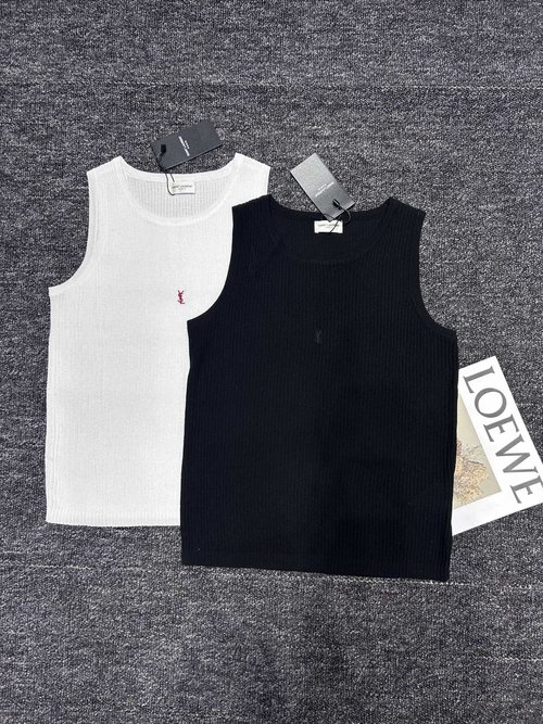 Yves Saint Laurent New Knit Vest with Letter - Embroidery Logo