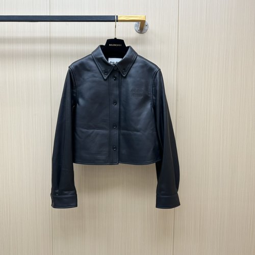 Prada Elegant and Fashionable Leather Jacket Made from Imported Lambskin