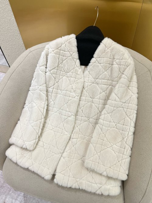 Dior Luxury Handcrafted Quilted Mink Fur Coat with Silky Soft Pelage