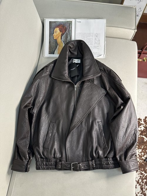 Yves Saint Laurent Top-Quality Cowhide Apparel Material