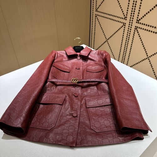 Gucci Genuine Leather Workwear with Heavy Embossing, Imported Leather Material