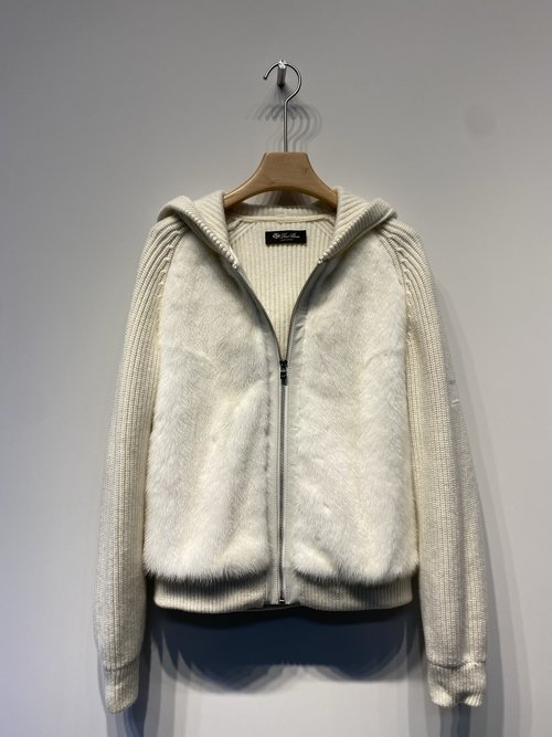 Loro Piana Copenhagen Mink and Cashmere Knit Hooded Coat