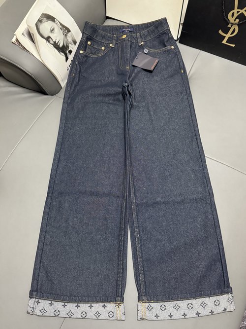Louis Vuitton New Monogram Roll-Up Jeans, Style and Comfort Blend