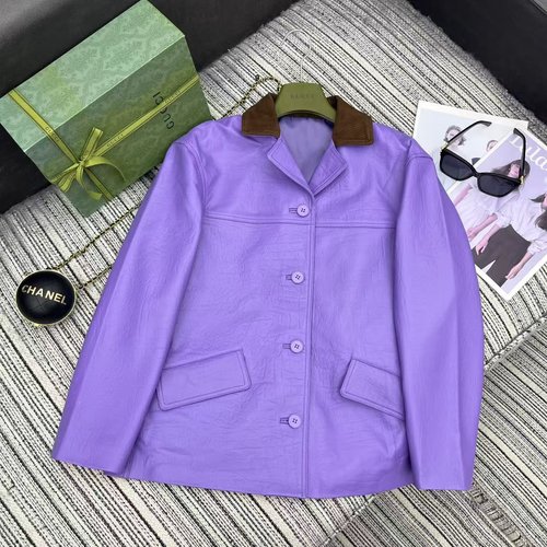 Gucci Recommended Early-Autumn Suede Blazer with Tree Pattern