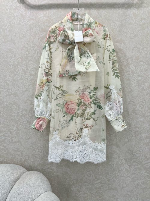 Loro Piana Graceful Embroidered Ruffled Wide-Sleeve Maxi Dress with Detachable Belt