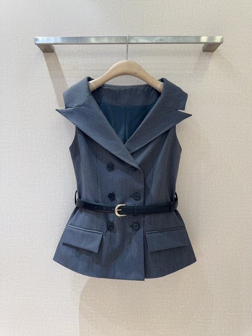 Self-Portrai Self - Portrait Fall Sleeveless Waistcoat with Big Collar