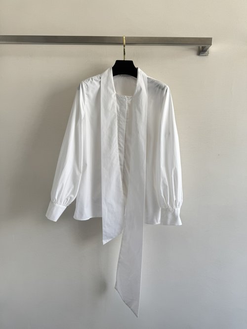 Max Mara Adjustable Ruffled Cotton Shirt, Loose Versatile