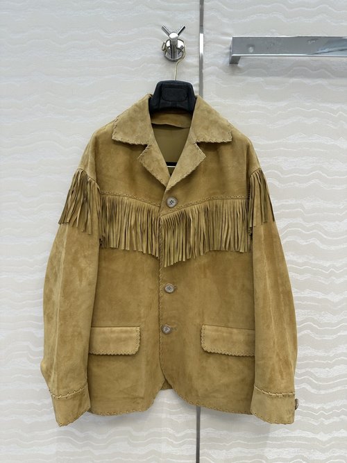 Polo Ralph Lauren Exclusive High-end Suede Fringe Blazer with Handcrafted Details