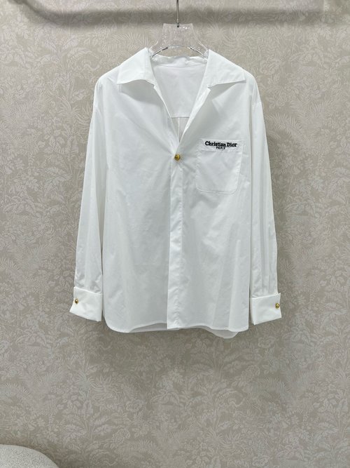 Dior Shirt with Big Collar and Embroidered Pocket for Any Occasion