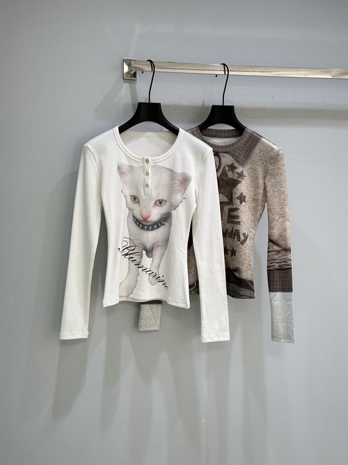 Yves Saint Laurent Design-Forward T-Shirt with 3D-Inspired Print and Whimsical Details